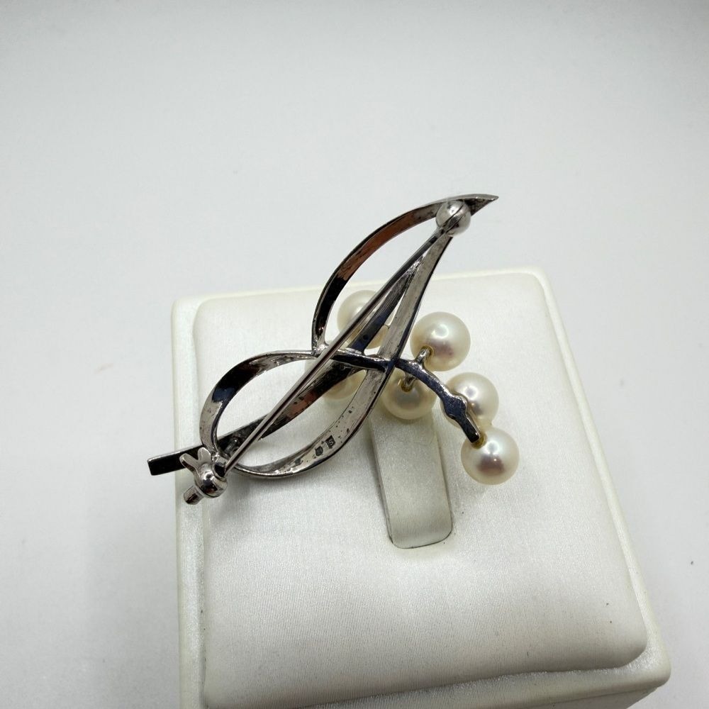Vintage stamped MIKIMOTO Pearl and Sterling silver Brooch/Pin! - Picture 7 of 12